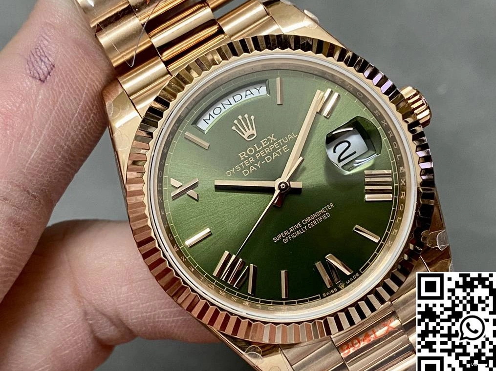 Steel Rose 1006 M228235-0025 Dial v5 Date Green Day Tungsten Functional Gold Rolex Factory QF 0813